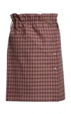 Marni Checkered Cotton Woven Skirt In Multi