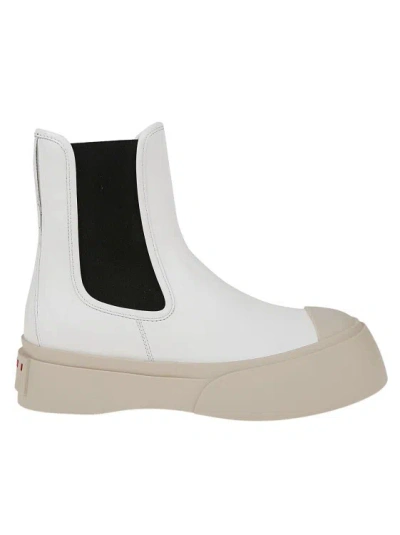 Marni Chelsea Boot Pablo In Nappa Leather In White