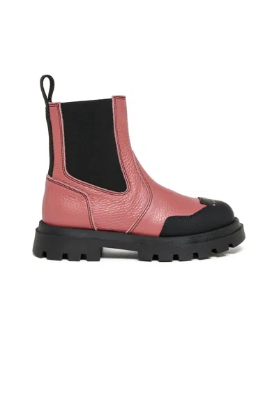 Marni Kids' Chelsea Boots With Logo On The Toe In Pink