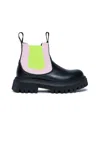 Marni Colour-block Leather Ankle Boots In Black