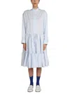 Marni Drawstring Poplin Midi Shirtdress In Blue