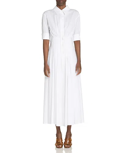Marni Chemisier Midi Dress In White