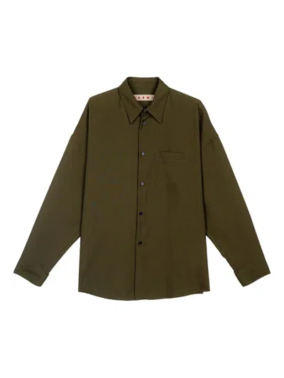 Marni Chest-pocket Shirt In Green