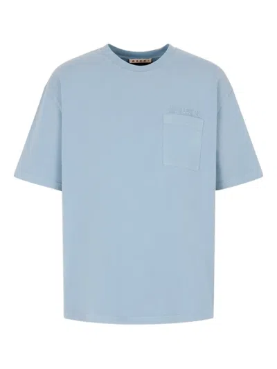 Marni Chest-pocket Short-sleeves T-shirt In Blue