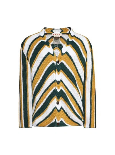 MARNI MARNI CHEVRON CROCHET CARDIGAN