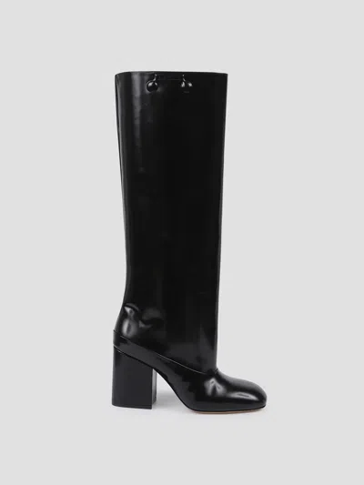 Marni Chic Calf Leather Boots For Women - Fw25 Collection In Black
