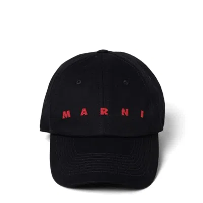 Marni Chic Cotton Hat For Ss25 In Black