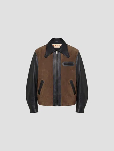 Marni Chic Leather Jacket In Black