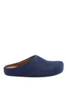 Marni Slip-on Round Toe Leather Slippers In Blue
