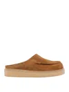 Marni Brown Suede Sabot Slip-on Loafers In Brown