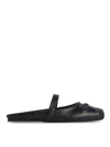 Marni Little Bow Nappa Leather Flat Mules In Black