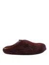 Marni Red Long Hair Sabot Fussbet In Black