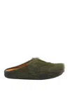 Marni Green Long-haired Calfskin Footbed Sabot