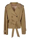 Marni Stretch Polyester Blend Trench Coat In Nude & Neutrals