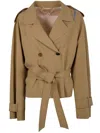 Marni Stretch Polyester Blend Trench Coat In Winter Wheat
