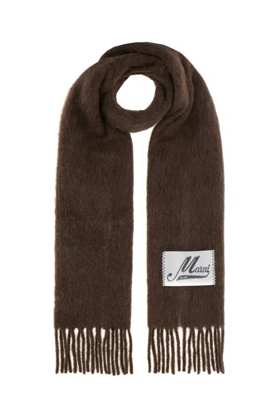 MARNI CHOCOLATE ALPACA BLEND SCARF