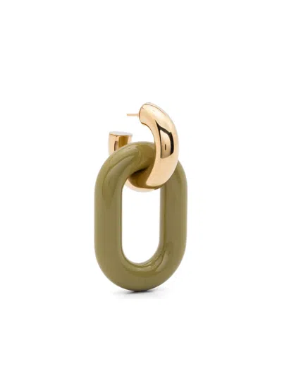 Marni Chunky Chain-link Earrings In Green