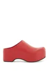 Marni Slide With Chunky Clog In Red Leather In Red