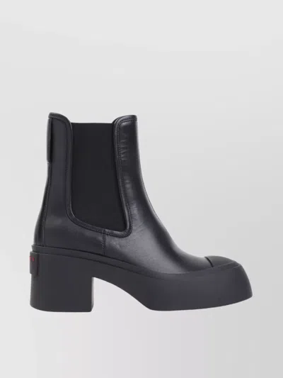 Marni 60mm Leather Chelsea Boots In Black