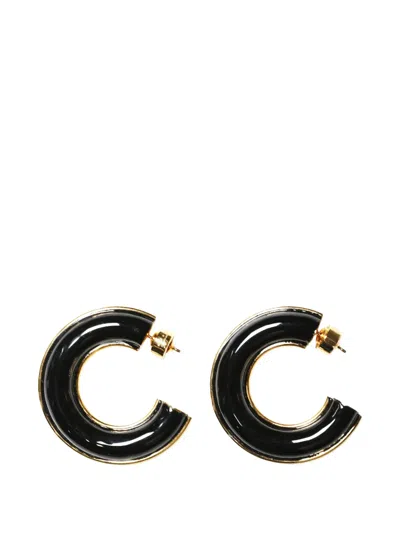 Marni Chunky Hoop Earrings In Black