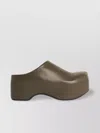 Marni Deep Green Leather Chunky Clog Sabot In Green