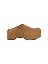 Marni Heel Sandals With Woven Texture Platform In Brown