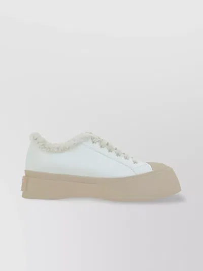 Marni Chunky Sole Platform Sneakers In White