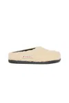 Marni Teddy Mules Slippers With Logo In White