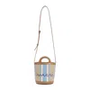 Marni Striped Shoulder Bag With Adjustable Strap And Handles In Brown