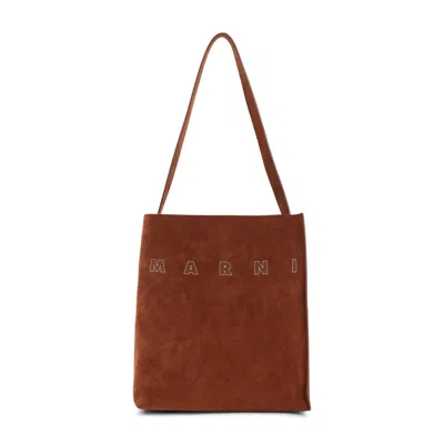 Marni Cigar Small Museo Hobo Bag In Brown