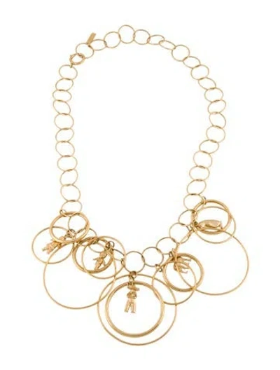 Pre-owned Marni Circle Link Charm Collar Necklace, 27" In Multi