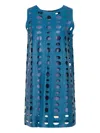 Marni Circular Cut-out Sleeveless Mini Dress In Blue