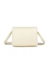 Marni Ivory White Leather Mini Prisma Pouch In White