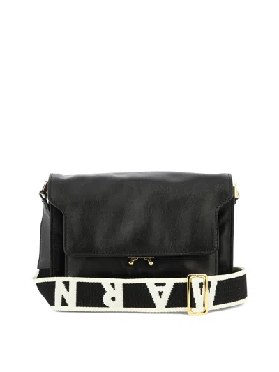Marni Classic Black Crossbody Bag For Women With Adjustable Leather Strap