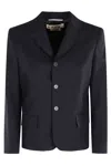 Marni Classic Blue Wool Jacket With Signature Stitching In Blue
