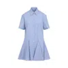 Marni Classic Button-down Shirt Dress In Striped Cotton In Blue