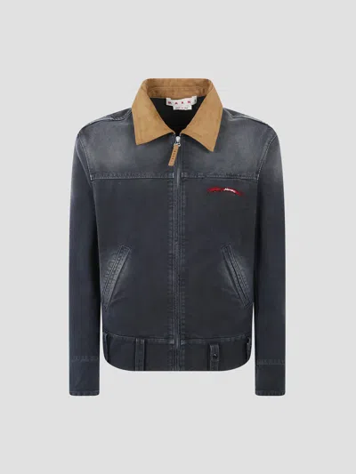 Marni Classic Button-down Jacket In Black