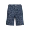 Marni Logo Denim Shorts In Navy