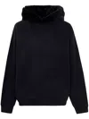 Marni Oversized Black Sweatshirt With Faux Fur-lined Hood In Black