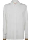 Marni Structured Collar Long Sleeve Blouse In Lily White