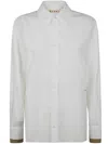 Marni Structured Collar Long Sleeve Blouse In White