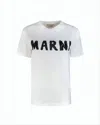 Marni Classic Short-sleeve Cotton T-shirt With Textured Black Lettering In White