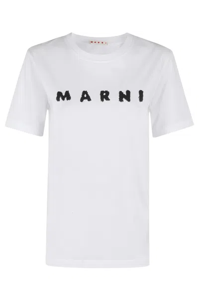 MARNI MARNI CLASSIC SHORT-SLEEVE T-SHIRT WITH SCRIBBLED LOGO