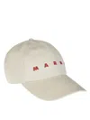 Marni Classic Six-panel Cap With Bold Lettering In Neutral
