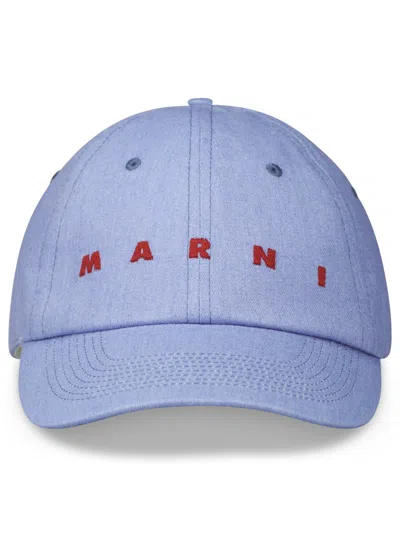 Marni Classic Six-panel Cap With Curved Brim In Blue