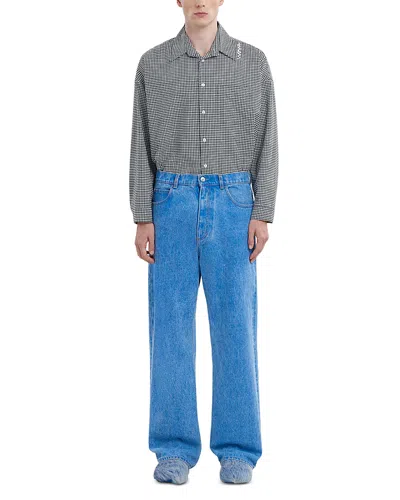 Marni Classic Wide Leg Jeans In Cobalt