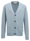 Marni Classic Wool Cardigan With Button Closure In Blue