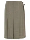 Marni Pleated Wrap Skirt In Brown
