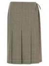 Marni Pleated Wrap Skirt In Brown