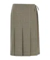 Marni Pleated Wrap Skirt In Gray